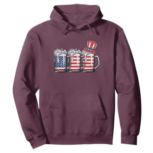 Beer American Flag 4th of July Hoodie Merica Drinking USA TS10 Maroon Print Your Wear