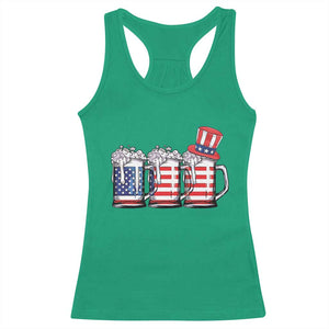 Beer American Flag 4th of July Racerback Tank Top Merica Drinking USA TS10 Irish Green Print Your Wear