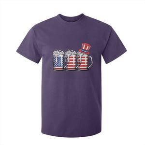 Beer American Flag 4th of July T Shirt For Kid Merica Drinking USA TS10 Purple Print Your Wear
