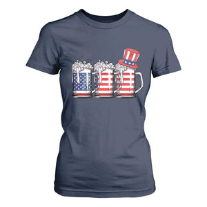 Beer American Flag 4th of July T Shirt For Women Merica Drinking USA TS10 Navy Print Your Wear
