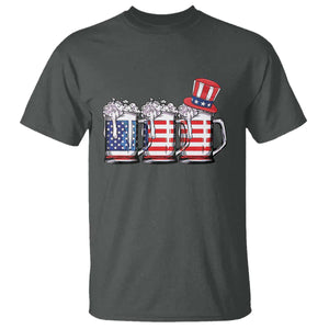 Beer American Flag 4th of July T Shirt Merica Drinking USA TS10 Dark Heather Print Your Wear