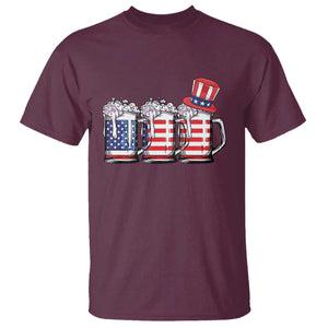 Beer American Flag 4th of July T Shirt Merica Drinking USA TS10 Maroon Print Your Wear