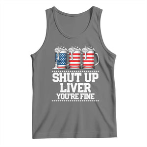 Beer American Flag 4th of July Tank Top Merica Drinking USA Shut Up Liver You Are Fine TS10 Black Heather Print Your Wear