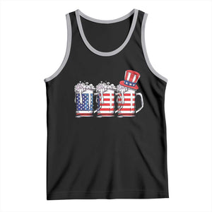Beer American Flag 4th of July Tank Top Merica Drinking USA TS10 Black Athletic Heather Print Your Wear