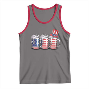 Beer American Flag 4th of July Tank Top Merica Drinking USA TS10 Deep Heather Red Print Your Wear
