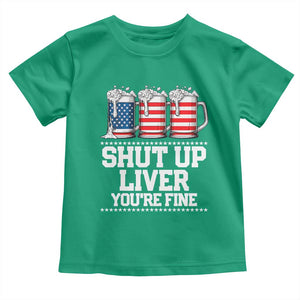 Beer American Flag 4th of July Toddler T Shirt Merica Drinking USA Shut Up Liver You Are Fine TS10 Irish Green Print Your Wear