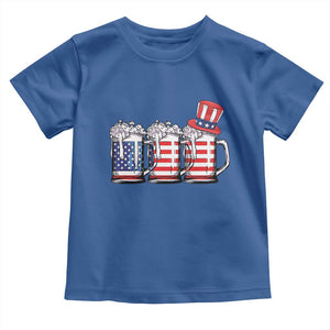 Beer American Flag 4th of July Toddler T Shirt Merica Drinking USA TS10 Royal Blue Print Your Wear