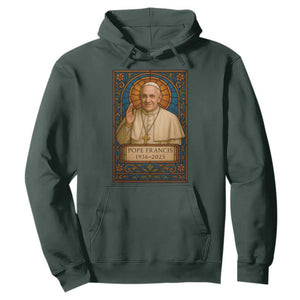 Beloved Pope Francis Hoodie 1936-2025 Memorial TS02 Dark Forest Green Print Your Wear