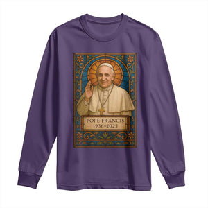 Beloved Pope Francis Long Sleeve Shirt 1936-2025 Memorial TS02 Purple Print Your Wear