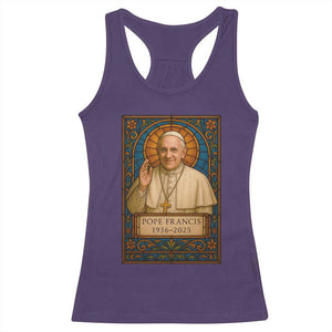 Beloved Pope Francis Racerback Tank Top 1936-2025 Memorial TS02 Purple Print Your Wear