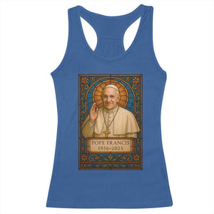 Beloved Pope Francis Racerback Tank Top 1936-2025 Memorial TS02 Royal Blue Print Your Wear