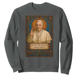 Beloved Pope Francis Sweatshirt 1936-2025 Memorial TS02 Dark Heather Print Your Wear