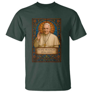 Beloved Pope Francis T Shirt 1936-2025 Memorial TS02 Dark Forest Green Print Your Wear