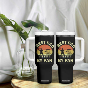 Best Dad By Par Disc Golf Tumbler With Handle American Camouflage Flag TS10 Print Your Wear