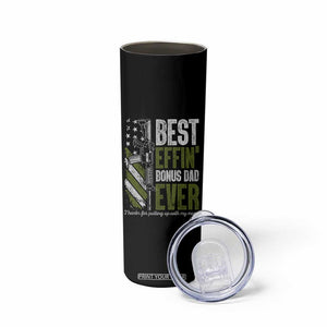 Best Effin Bonus Dad Ever Skinny Tumbler Step Dad Gun American Flag TS10 Print Your Wear