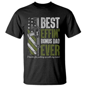 Best Effin Bonus Dad Ever T Shirt Step Dad Gun American Flag TS10 Black Print Your Wear