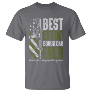 Best Effin Bonus Dad Ever T Shirt Step Dad Gun American Flag TS10 Charcoal Print Your Wear