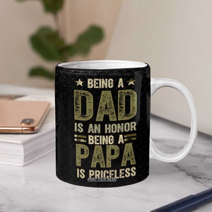 Best Papa Ever Coffee Mug Being A Dad Is An Honor Vintage Camo Flag Father's Day TB11 Print Your Wear