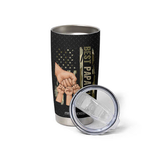 Best Papa Ever Tumbler Cup Being A Dad Is An Honor Vintage Camo Flag Father's Day TB11 Print Your Wear