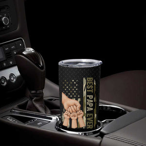 Best Papa Ever Tumbler Cup Being A Dad Is An Honor Vintage Camo Flag Father's Day TB11 Print Your Wear