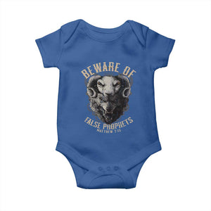 Beware Of False Prophets Baby Onesie Christian Sheep Wolf TS11 Royal Blue Print Your Wear