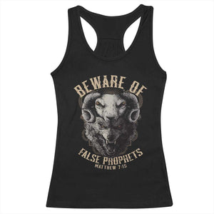 Beware Of False Prophets Racerback Tank Top Christian Sheep Wolf TS11 Black Print Your Wear