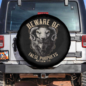 Beware Of False Prophets Spare Tire Cover Christian Sheep Wolf TS11 No hole Black Print Your Wear