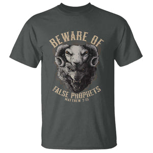 Beware Of False Prophets T Shirt Christian Sheep Wolf TS11 Dark Heather Print Your Wear