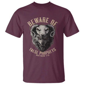 Beware Of False Prophets T Shirt Christian Sheep Wolf TS11 Maroon Print Your Wear