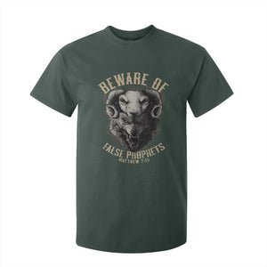 Beware Of False Prophets T Shirt For Kid Christian Sheep Wolf TS11 Dark Forest Green Print Your Wear