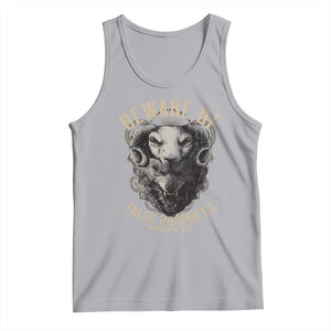 Beware Of False Prophets Tank Top Christian Sheep Wolf TS11 Athletic Heather Print Your Wear