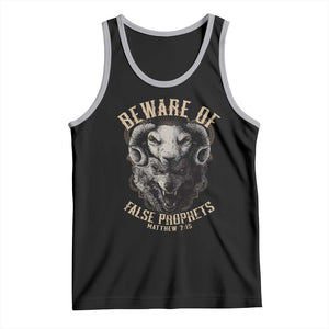 Beware Of False Prophets Tank Top Christian Sheep Wolf TS11 Black Athletic Heather Print Your Wear