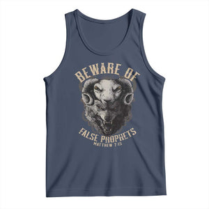 Beware Of False Prophets Tank Top Christian Sheep Wolf TS11 Navy Print Your Wear