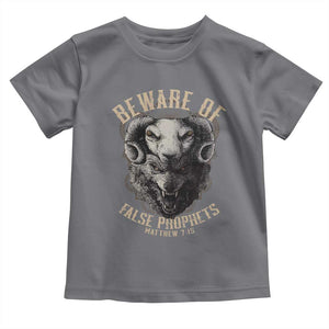 Beware Of False Prophets Toddler T Shirt Christian Sheep Wolf TS11 Charcoal Print Your Wear
