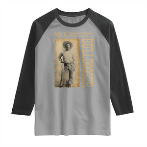 Bill Pickett The Bulldogger Raglan Shirt Western African American Cowboy TS11 Sport Gray Black Print Your Wear