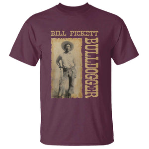 Bill Pickett The Bulldogger T Shirt Western African American Cowboy TS11 Maroon Print Your Wear