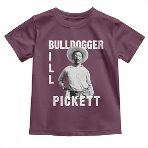 Bill Pickett Toddler T Shirt Bulldogger Black Cowboy Western Legend Vintage TS02 Maroon Print Your Wear
