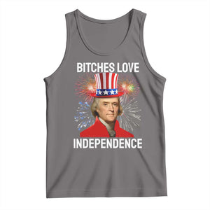 Bitches Love Independence Tank Top Thomas Jefferson Funny 4th Of July TS10 Deep Heather Print Your Wear
