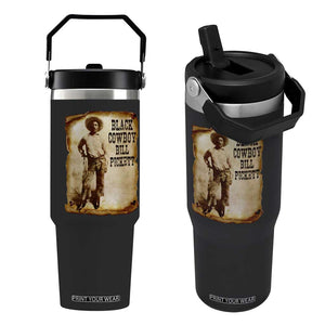 Black Cowboy Bill Pickett Flip Straw Tumbler African American Cowboys Black History TS10 One Size: 30 oz Black Print Your Wear