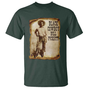Black Cowboy Bill Pickett T Shirt African American Cowboys Black History TS10 Dark Forest Green Print Your Wear