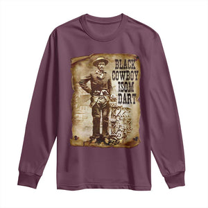 Black Cowboy Isom Dart Long Sleeve Shirt African American Cowboys Black History TS10 Maroon Print Your Wear