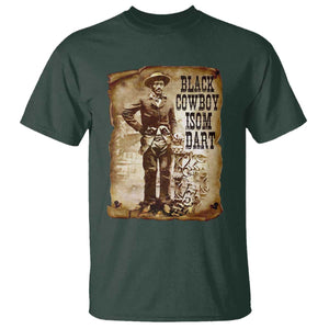 Black Cowboy Isom Dart T Shirt African American Cowboys Black History TS10 Dark Forest Green Print Your Wear