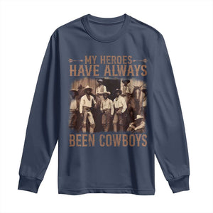 Black Cowboys Long Sleeve Shirt Western Rodeo Melanin Black History Texas Men TS10 Navy Print Your Wear