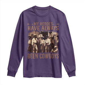 Black Cowboys Long Sleeve Shirt Western Rodeo Melanin Black History Texas Men TS10 Purple Print Your Wear