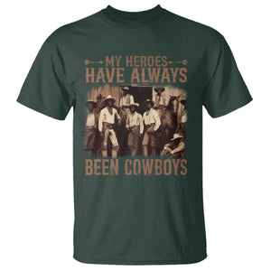 Black Cowboys T Shirt Western Rodeo Melanin Black History Texas Men TS10 Dark Forest Green Print Your Wear