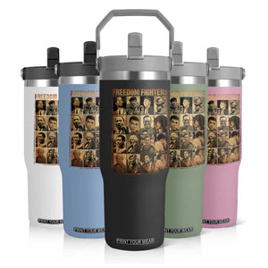 Black Freedom Fighters Flip Straw Tumbler Huey P. Newton Bobby Seale Black History Month Juneteenth TS10 Print Your Wear