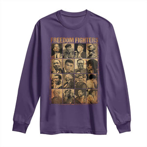 Black Freedom Fighters Long Sleeve Shirt Huey P. Newton Bobby Seale Black History Month Juneteenth TS10 Purple Print Your Wear