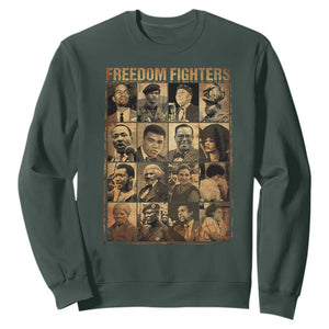 Black Freedom Fighters Sweatshirt Huey P. Newton Bobby Seale Black History Month Juneteenth TS10 Dark Forest Green Print Your Wear