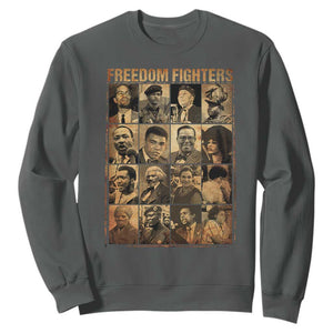 Black Freedom Fighters Sweatshirt Huey P. Newton Bobby Seale Black History Month Juneteenth TS10 Dark Heather Print Your Wear