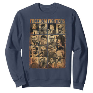 Black Freedom Fighters Sweatshirt Huey P. Newton Bobby Seale Black History Month Juneteenth TS10 Navy Print Your Wear